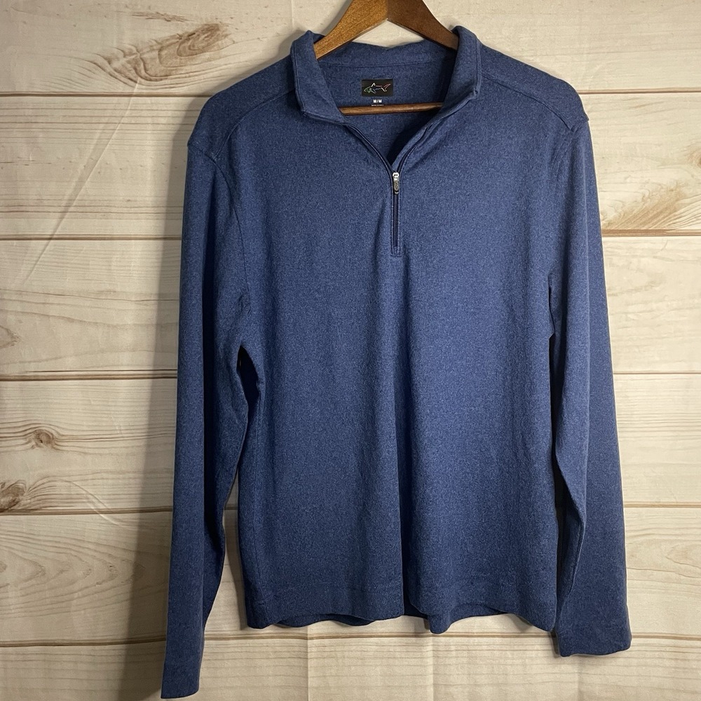 Greg Norman 1/4 zip pullover Sweater Blue Size Medium